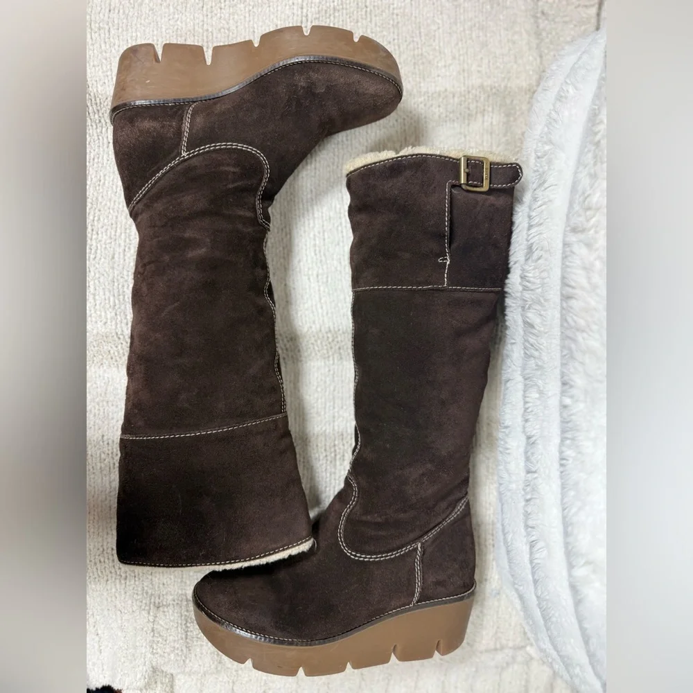 Michael Kors Dark Brown Over the Knee Boots Suede